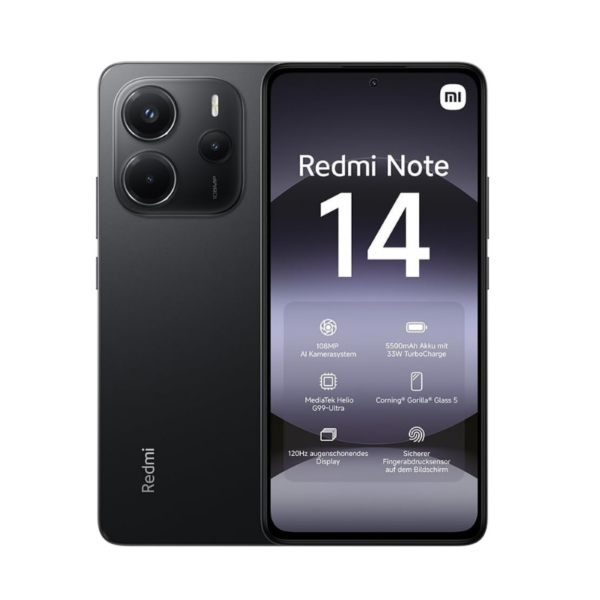 ريدمى نوت 14 , رام 8 جيجا, مساحة 256 جيجا-اسود ميدنايت