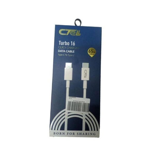 CABLE CTEL TYPE-C TO TYPE-C 65W 2M (TURBO 16)