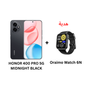 هونر 400 برو 5G مساحة 512 جيجا رام 12 جيجا لون أسود + هدية ساعة Oraimo 6N