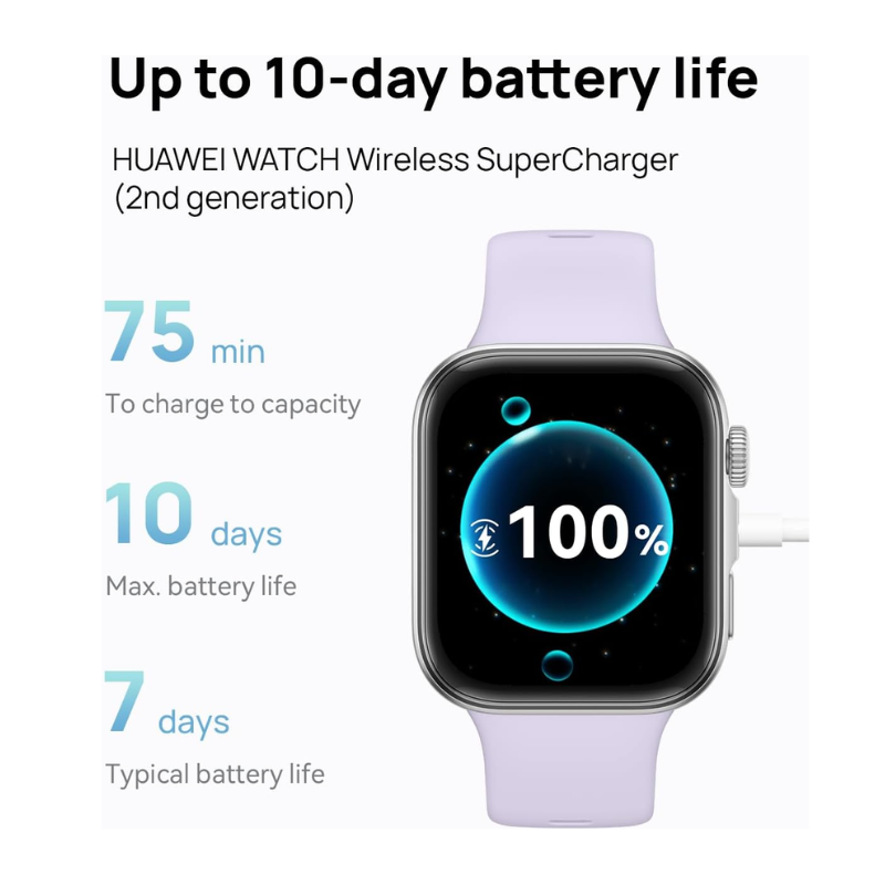 Untitled design – 2025-11-06T125621.510 HUAWEI WATCH FIT 4 Smart Watch, 1.82" Display, 100+ Fitness & Health Tracker, Emotional Wellbeing Assistant, up to 10-Day Battery Life, iOS & Android Compatible, Purple - Image 3