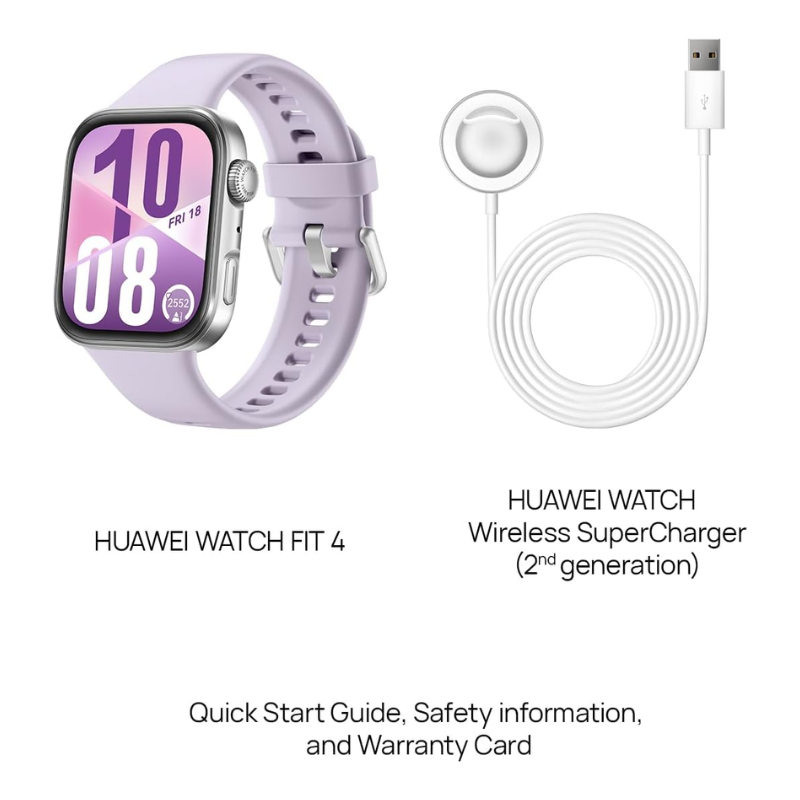 Untitled design – 2025-11-06T125805.542 HUAWEI WATCH FIT 4 Smart Watch, 1.82" Display, 100+ Fitness & Health Tracker, Emotional Wellbeing Assistant, up to 10-Day Battery Life, iOS & Android Compatible, Purple - Image 9