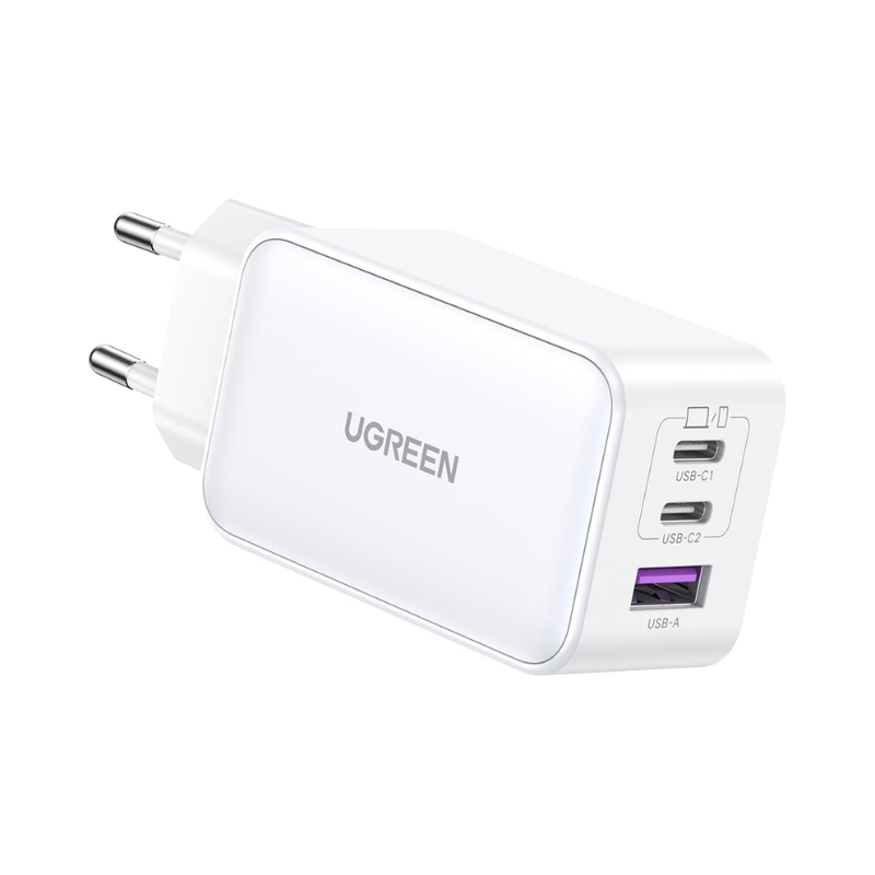 CHARGER PLUG UGREEN 3-PORT GAN PD 65W (X553) WHITE