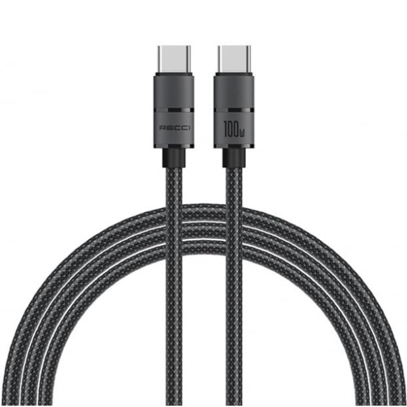 كابل ريتشي تايب سي 100W Recci Cable Type-C to Type-C 100W - موديل RS22CC