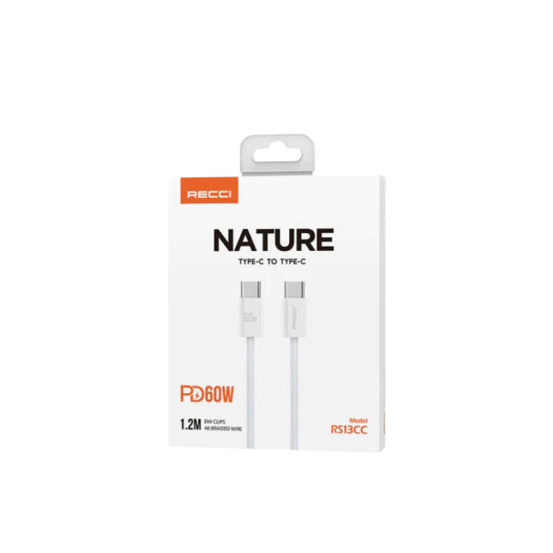 CABLE RECCI TYPE-C TO TYPE-C 60W (RS13CC)