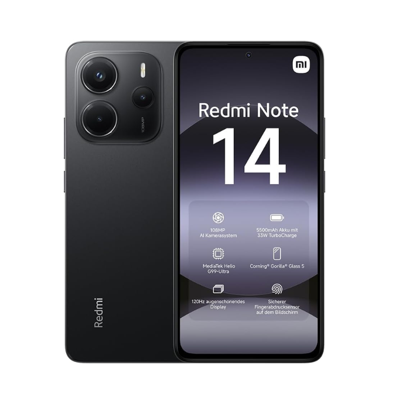 ريدمى نوت 14 , رام 8 جيجا, مساحة 256 جيجا-اسود ميدنايت