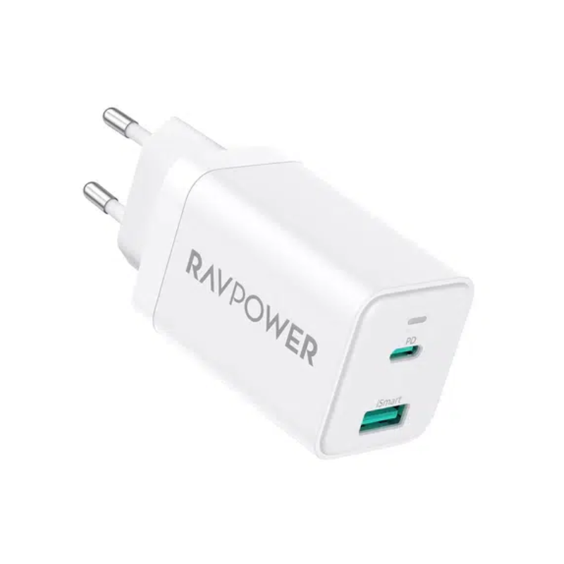 شاحن RAVPOWER – Plug PD 45 واط – 2 منفذ – GAN