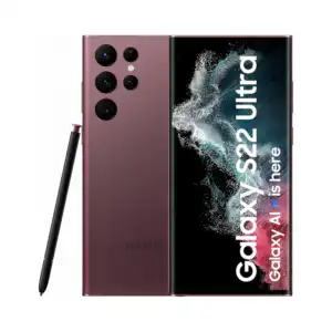 سامسونج جالاكسي S22 ألترا سعة 256 جيجابايت رام 12 جيجابايت 5G لون برغندي ثنائي الشريحة – مُجدد (بلاتينيوم +90%)